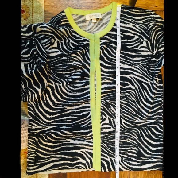 KINROSS Cashmere (Zebra Pattern) Cardigan, Sz S - Picture 3 of 6